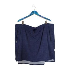 ATHLETA Navy Micro-Stretch Diamond Print Active Skort Size 2X